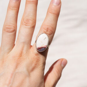 Silver + Mookaite Oval Ring