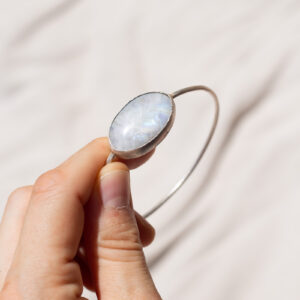 Silver + Moonstone Bangle