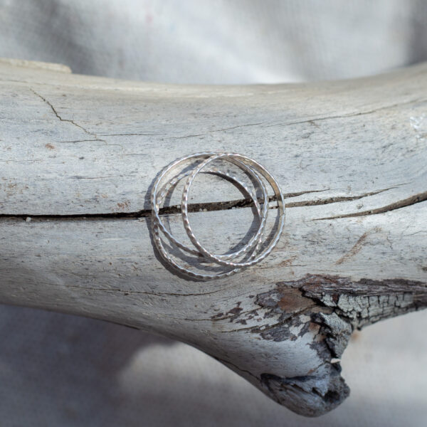 Silver Studded Stacking Ring Trio - Image 2