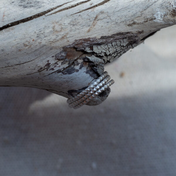 Silver Studded Stacking Ring Trio - Image 3