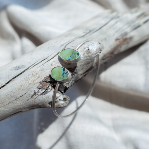 Silver + Tibetan Turquoise Cuff - Image 3