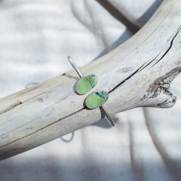 Silver + Tibetan Turquoise Cuff - Image 2